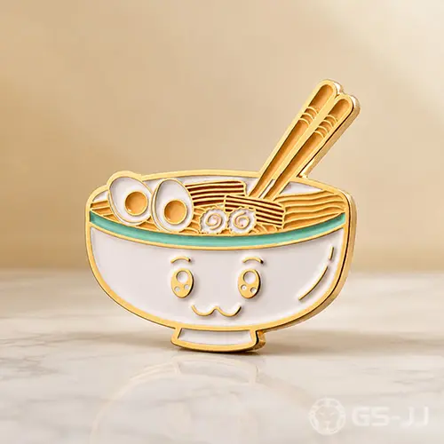Kawaii Noodle Bowl with Chopsticks Enamel Pins Kawaii Noodle Bowl with Chopsticks Enamel Pins