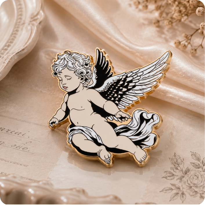 Vintage Renaissance Angel Enamel Pins