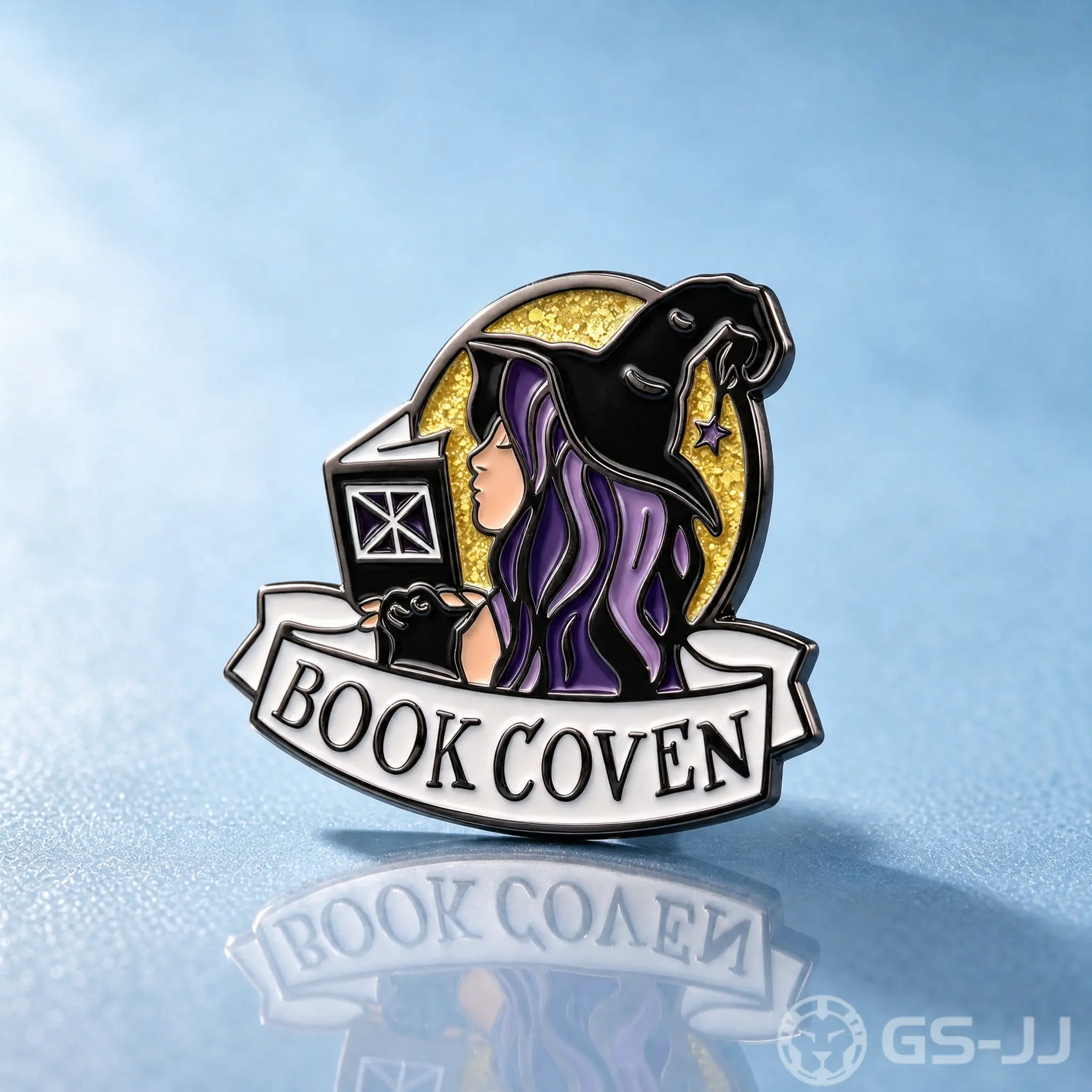 Book Coven Witch Glitter Pins Book Coven Witch Glitter Pins