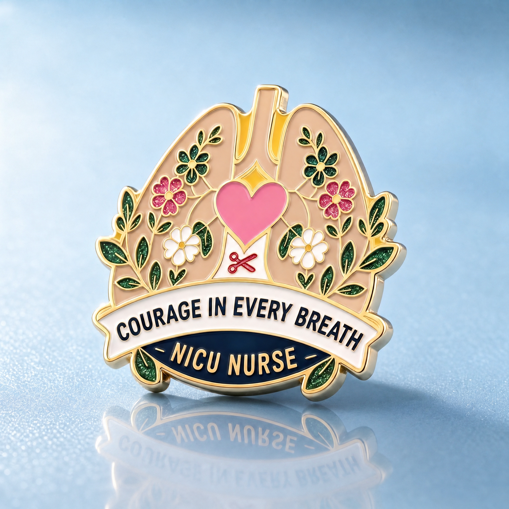 NICU Nurse Awareness Glitter Enamel Pins
