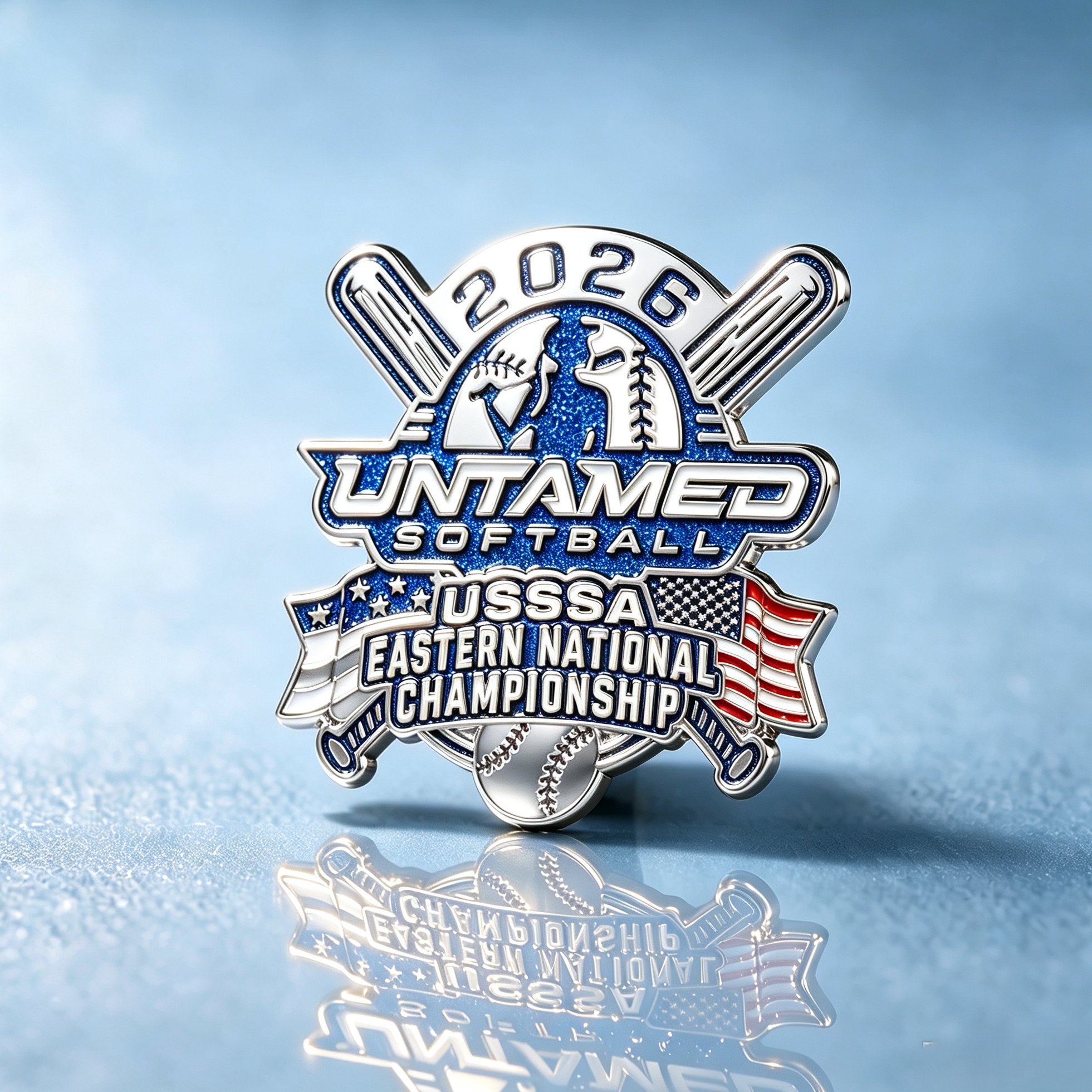Untamed Softball Glitter Pin Design