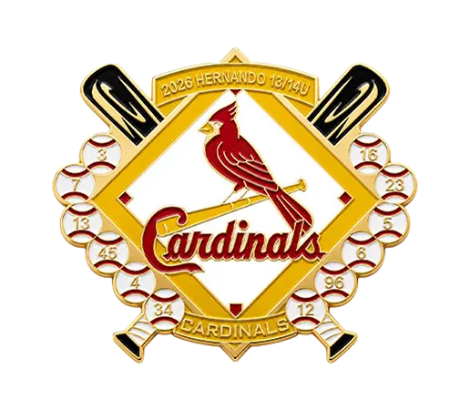 Hernando Cardinals 1314U Diamond Numbered Trading Pin