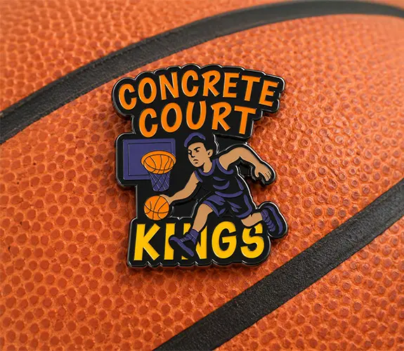 Concrete Court Kings Custom Basketball Trading Pin