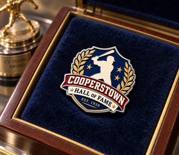 Cooperstown Hall of Fame Silhouetted Batter Trading Pin