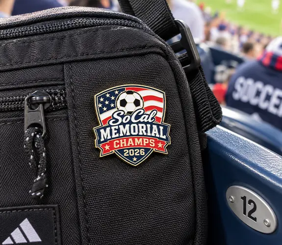 SoCal Memorial Champs Custom Soccer Trading Pin