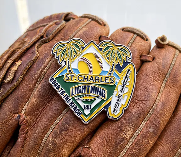 St. Charles Lightning Road to the Beach USSA Nat'l Championship 18U Custom Softball Trading Pin