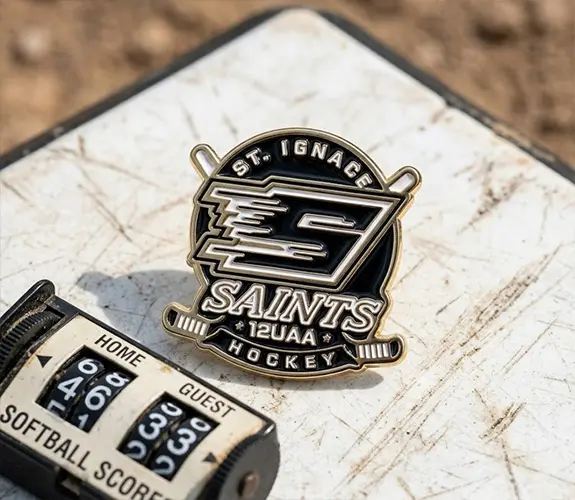 St. Ignace Saints 12UAA Custom Hockey Trading Pin