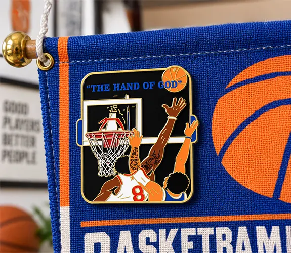 The Hand of God Custom Basketball Trading Pin