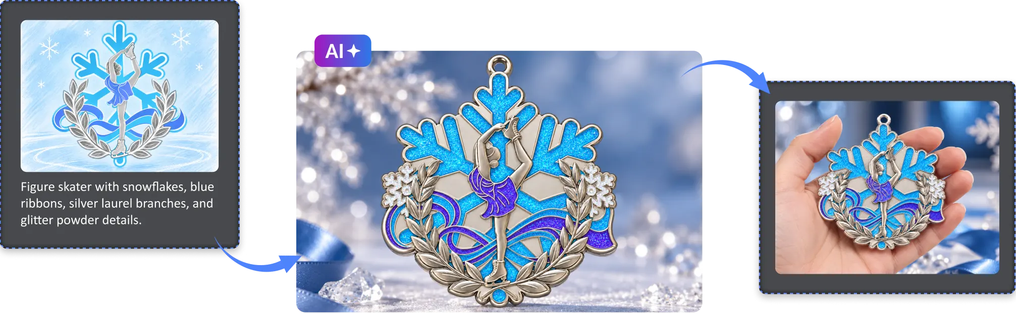 AI Generated Figure Skater Medal AI Generated Figure Skater Medal