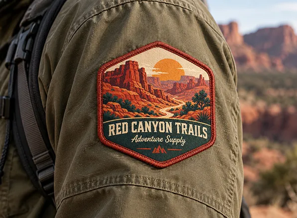 Custom printed patches with detailed outdoor designs Custom printed patches with detailed outdoor designs