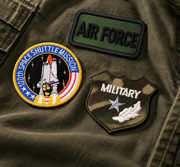 military jacket with patches