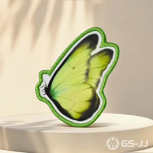 Custom Lime Green Gradient Butterfly Shaped Printed Patch Custom Lime Green Gradient Butterfly Shaped Printed Patch