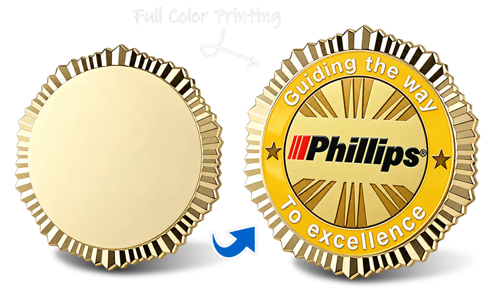 phillips guiding the way to excellence custom challenge coin