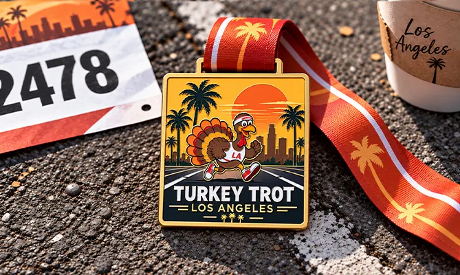 Custom Medal Design for Turkey Trot Los Angeles Custom Medal Design for Turkey Trot Los Angeles
