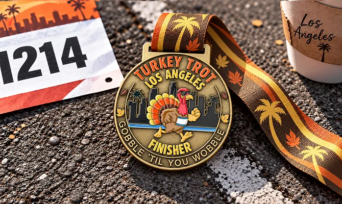 Custom Medal Design for Turkey Trot Los Angeles