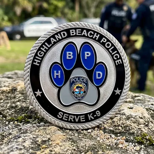 Highland Beach Police Serve K-9 Challenge Coin