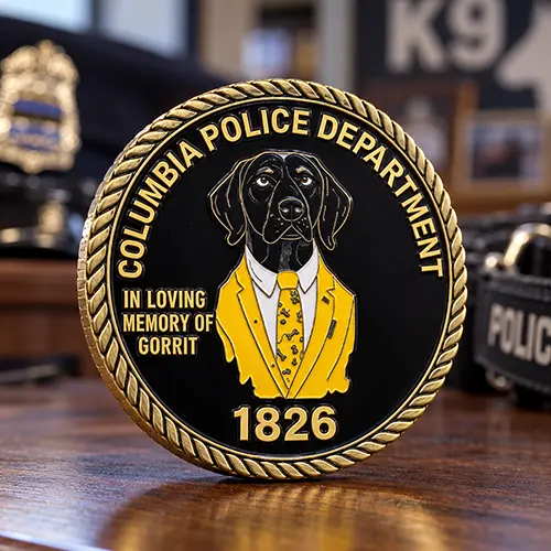 K9 Officer Gorrit Memorial Challenge Coin