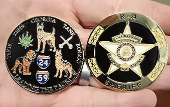 K9 Unit Star Badge & Narcotics Detection Coin