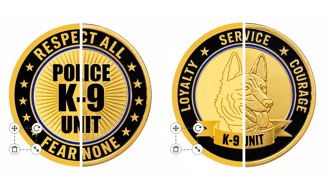 Respect All Fear None K9 Challenge Coins