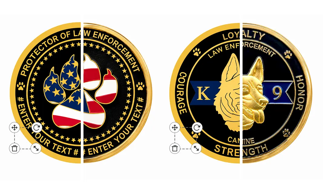 Law Enforcement K9 Loyalty Challenge Coins