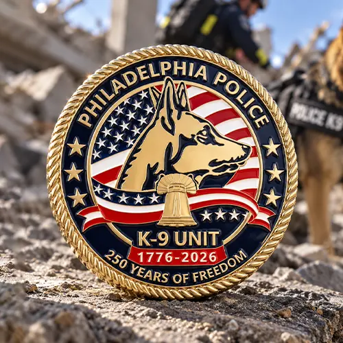 Philadelphia Police K-9 Unit 250 Years of Freedom Coin