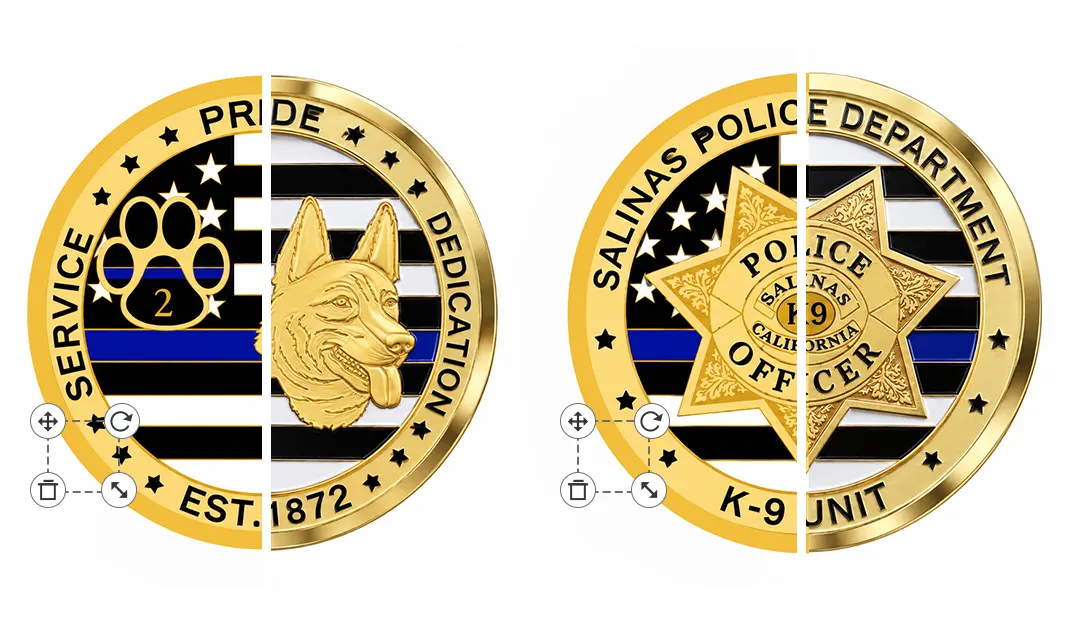 Thin Blue Line K9 Challenge Coins