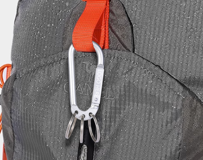 Carabiner Keychains with triple split ring