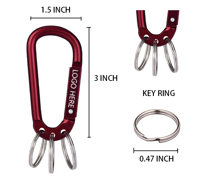 Size of Custom Carabiner Keychains