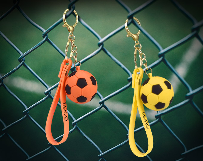 Soccer Ball Wrist Strap Key Chain Group