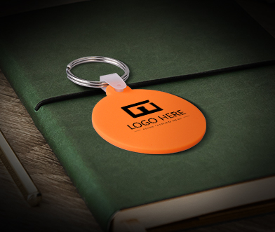 Round Silicone Keychain Orange