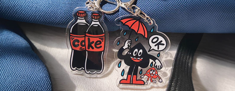 acrylic keychains-ok and coke