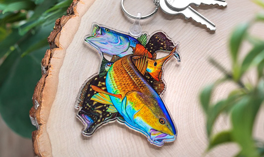 custom fish shape acrylic keychain