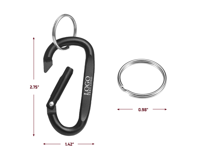 Metal Carabiner Keychains Size