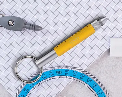 Advertising 6-In-1 Tool Stylus Twist Pen With Keychain