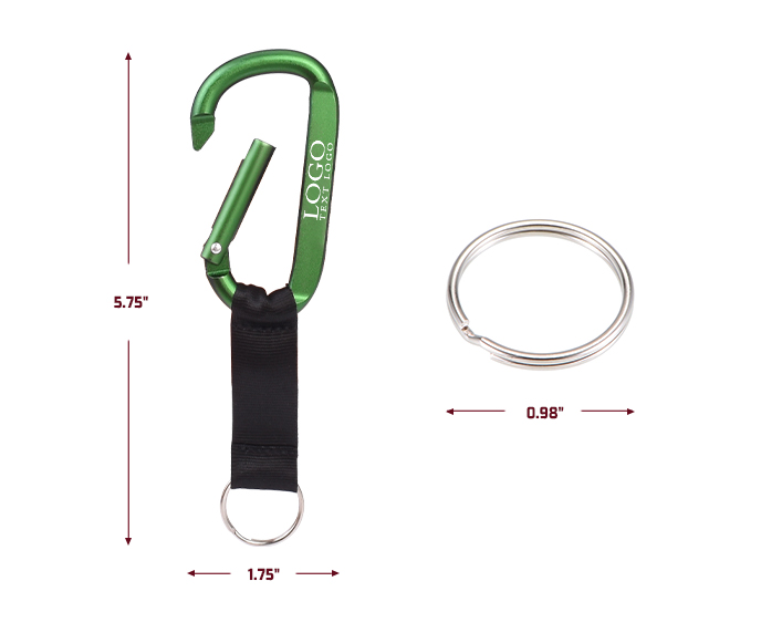 Carabiner Strap Keychains Size Detail