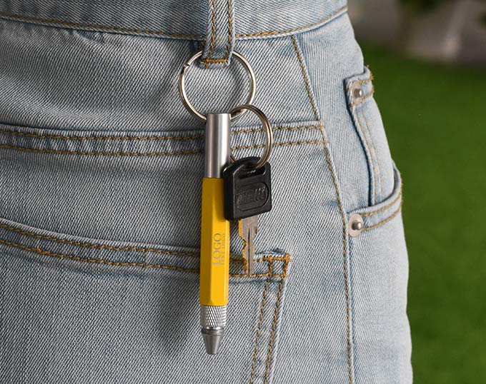 Nice 6-In-1 Tool Stylus Twist Pen With Keychain