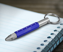 Promo 6-In-1 Tool Stylus Twist Pen With Keychain