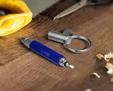 Useful 6-In-1 Tool Stylus Twist Pen With Keychain