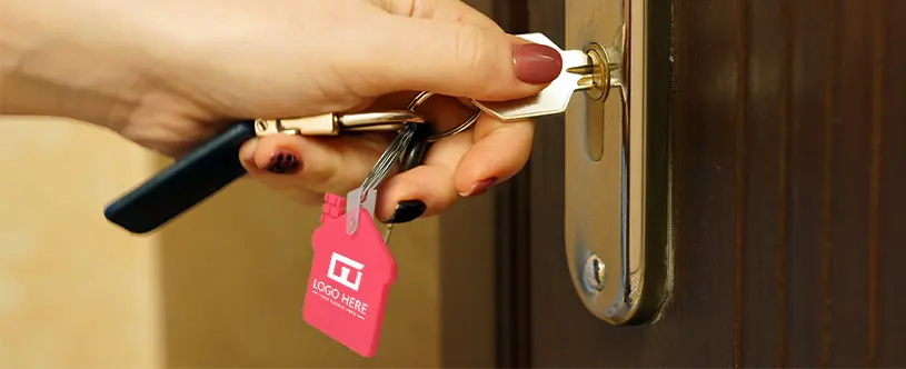 Personalized  House Shaped Silicone Keychain