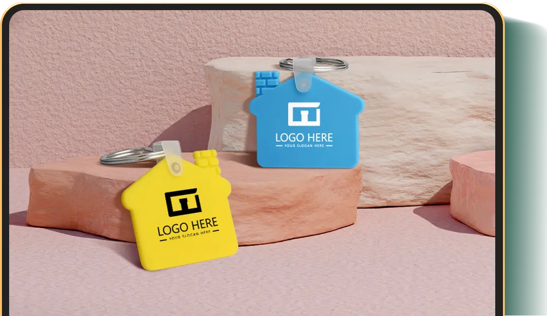 Durable House Shaped Silicone Keychain