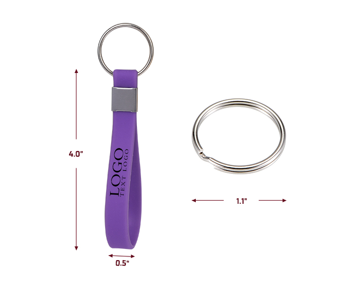 Silicone Wristband Keychain With Size Detail