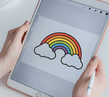 Rainbow Cloud Sticker Design