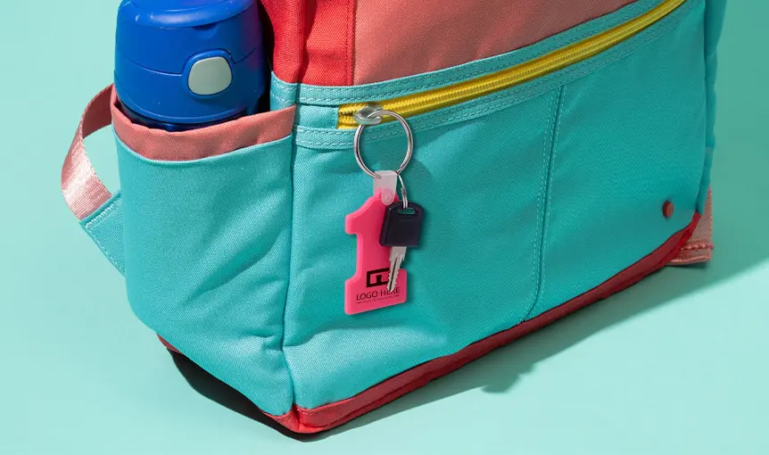 Number One-Shaped Soft Silicone Key Chain With Logo