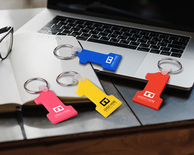 Number One-Shaped Soft Silicone Keychains With Logo