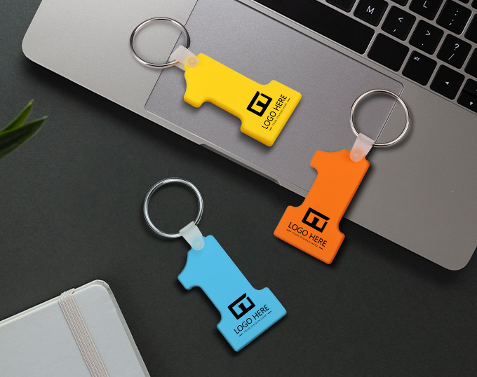 Useful Number One-Shaped Soft Silicone Keychain