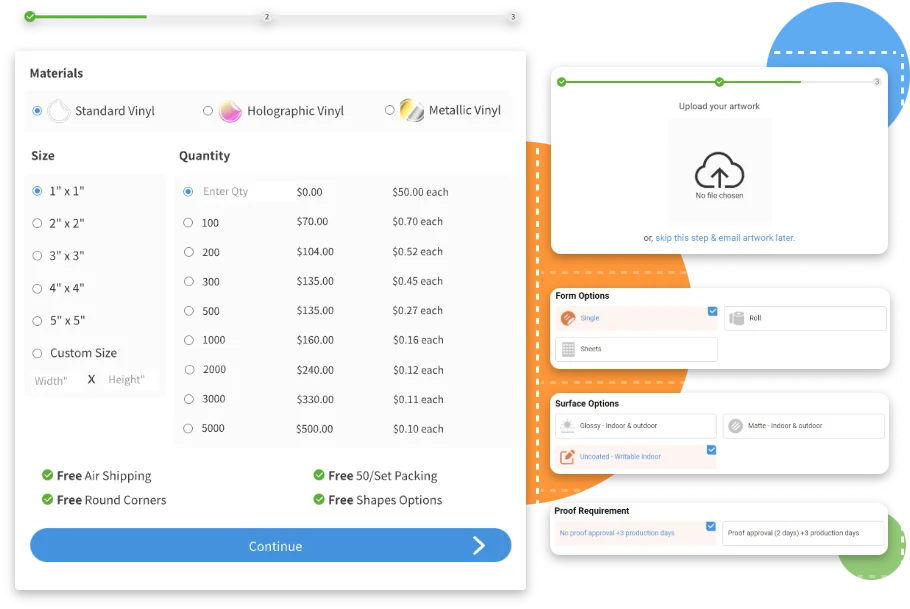 QR Code Stickers Quote System