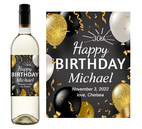 Birthday wine label