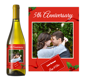 Wedding anniversary wine label