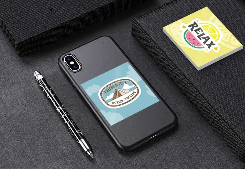 custom square stickers on phone backing