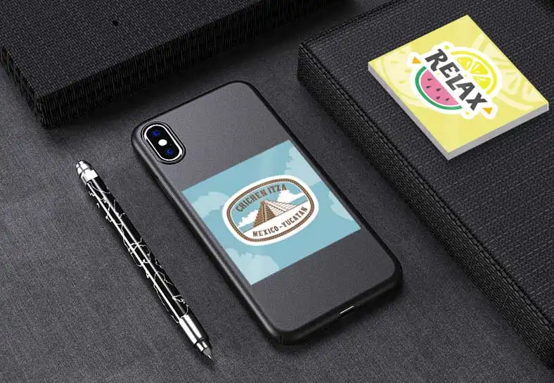 custom square stickers on phone backing